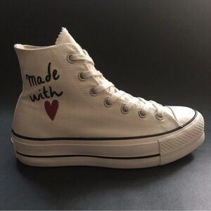 CONVERSE CHUCK TAYLOR All Star Lift Platform Made with Love in White Size 7